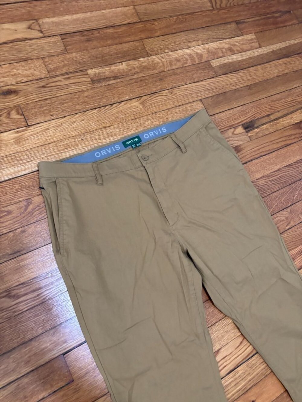 Orvis Tech Pants Mens Size 40x30 Brown Cotton Nylon Spandex Straight Leg Stretch - Picture 2 of 5
